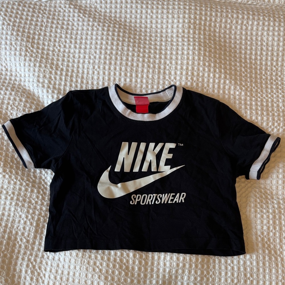 Nike Black & White Cropped Tee